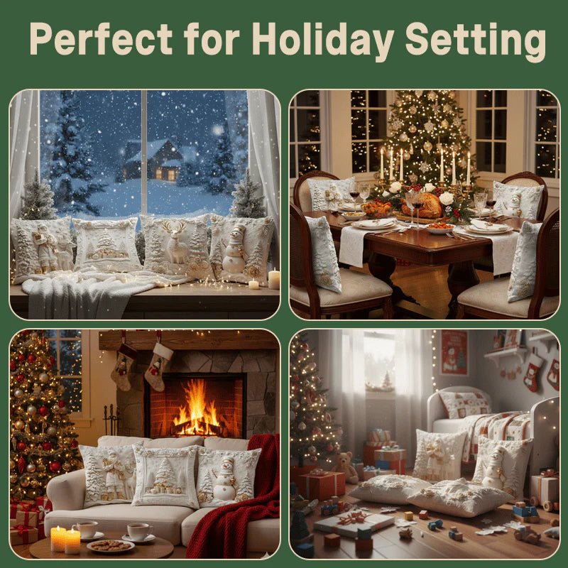 🎄Christmas 3D decorative pillowcases (set of 4) - FairyLightTrees