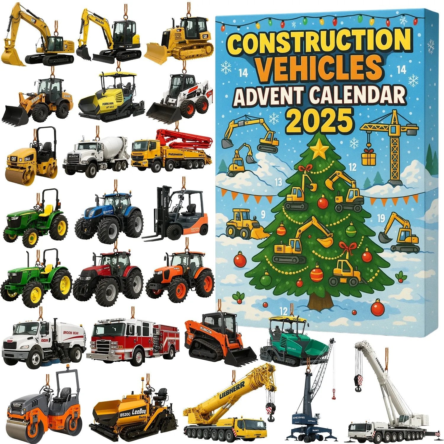 🚜 Construction Vehicles Advent Calendar 2025 - FairyLightTrees