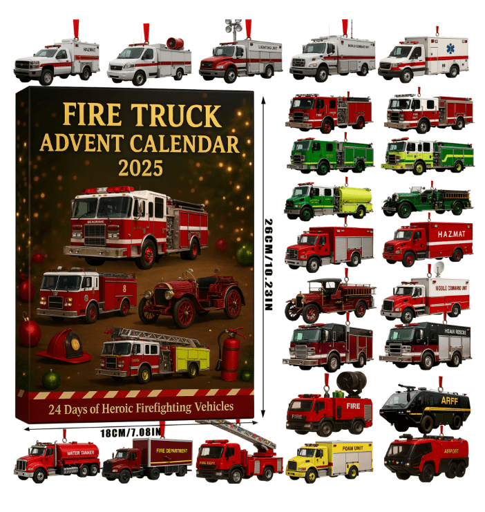 🎄 Fire Truck Advent Calendar 2025 - FairyLightTrees
