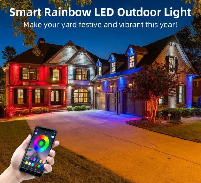 🌈 Smart, Rainbow, Steady LED Outdoor Lighting - FairyLightTrees