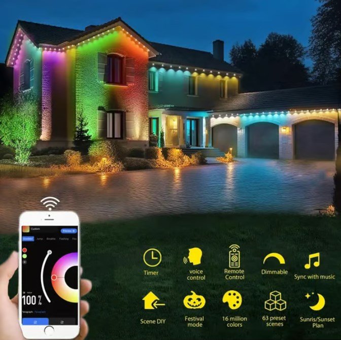🌈 Smart, Rainbow, Steady LED Outdoor Lighting - FairyLightTrees