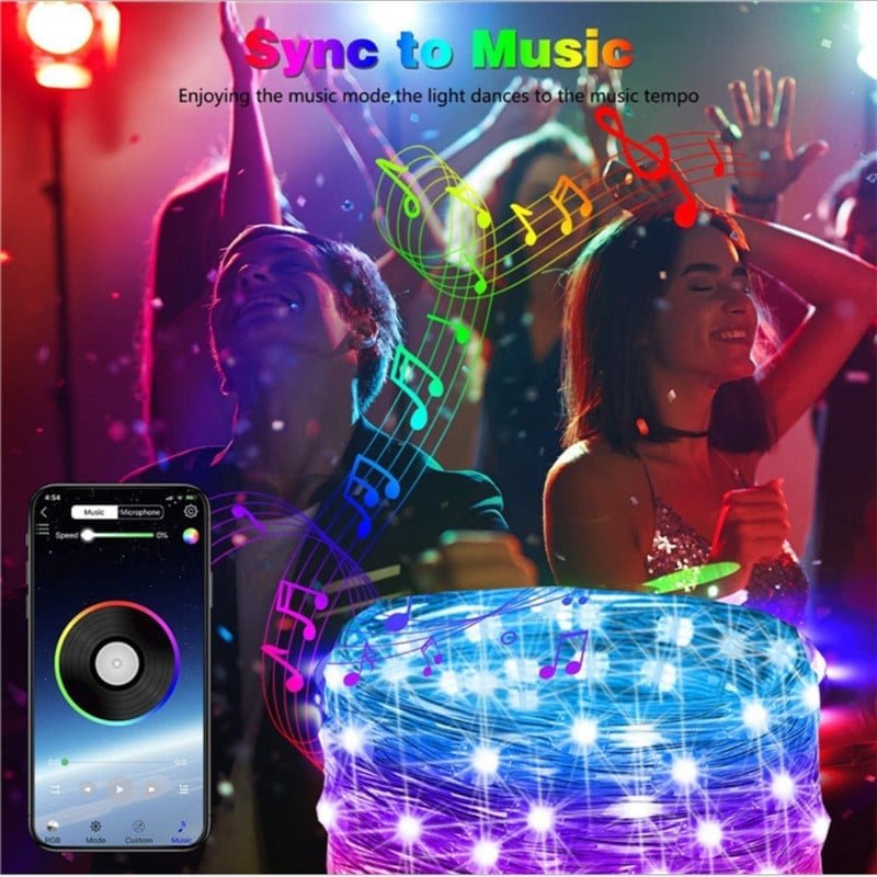 Smart RGB LED String Lights with Music Sync - FairyLightTrees