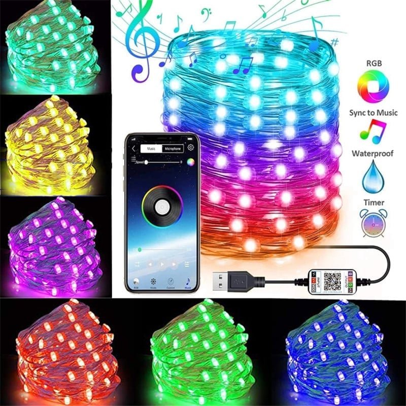 Smart RGB LED String Lights with Music Sync - FairyLightTrees