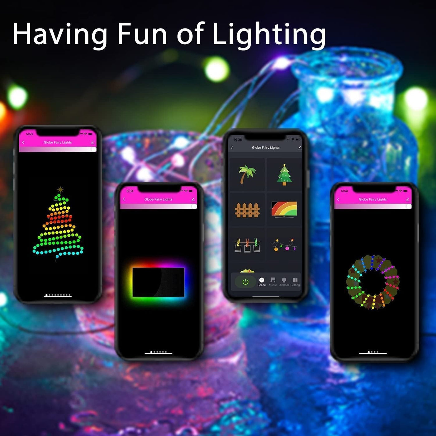 Smart RGB LED String Lights with Music Sync - FairyLightTrees