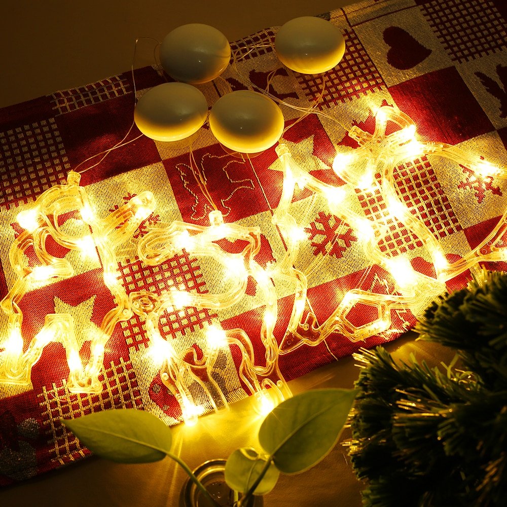 Elk Bell Santa Xmas Lights - FairyLightTrees